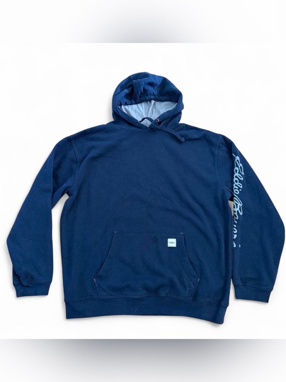 Eddie Bauer Dark Navy Men's Pullover Hoodie with Sleeve Script